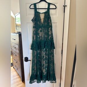 Green lace dress